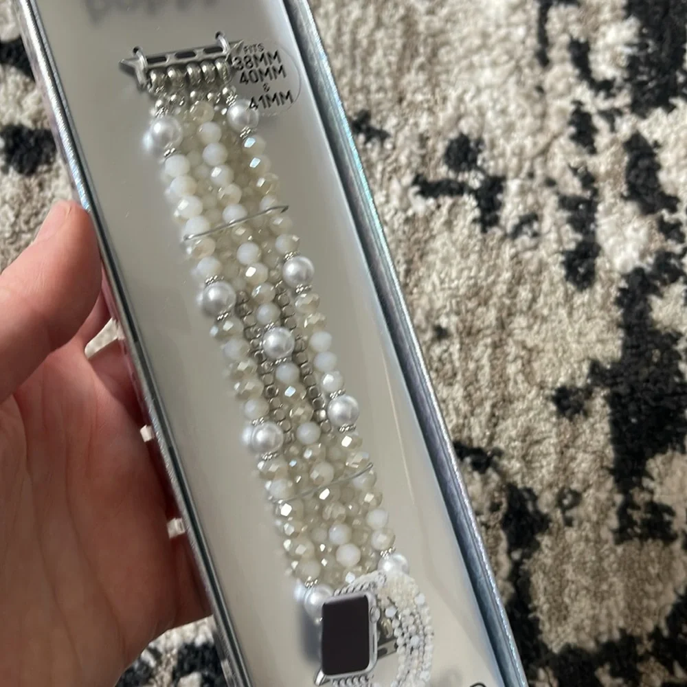 Poppy Cream Beaded Watch Band for Women